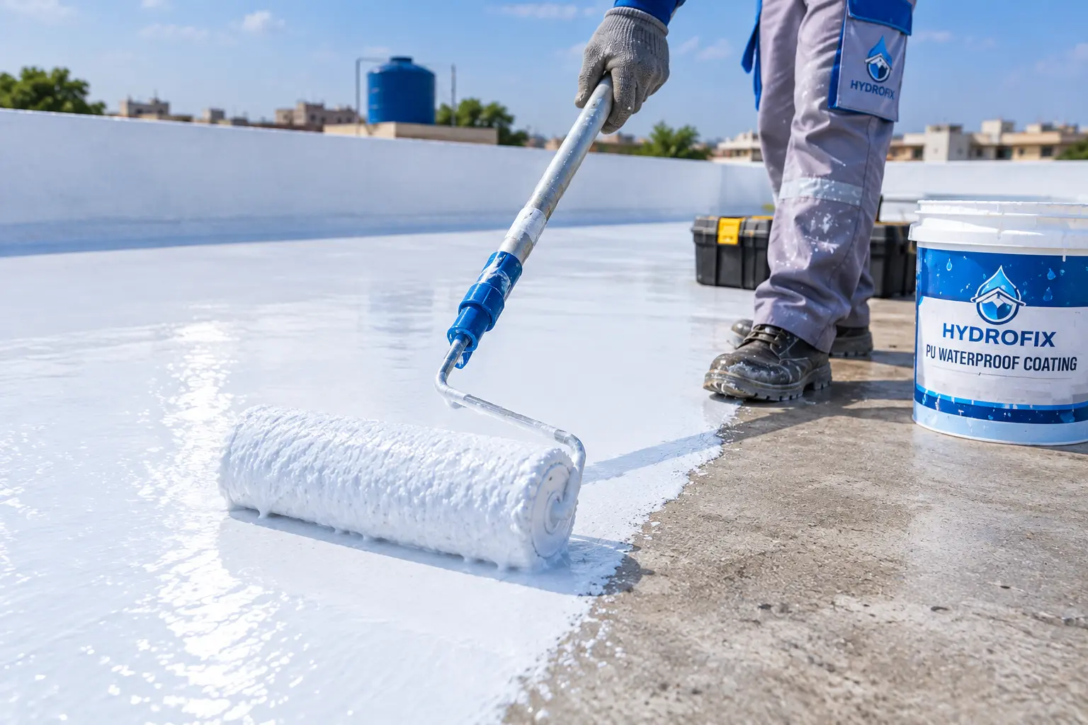 Professional waterproofing application by Hydrofix