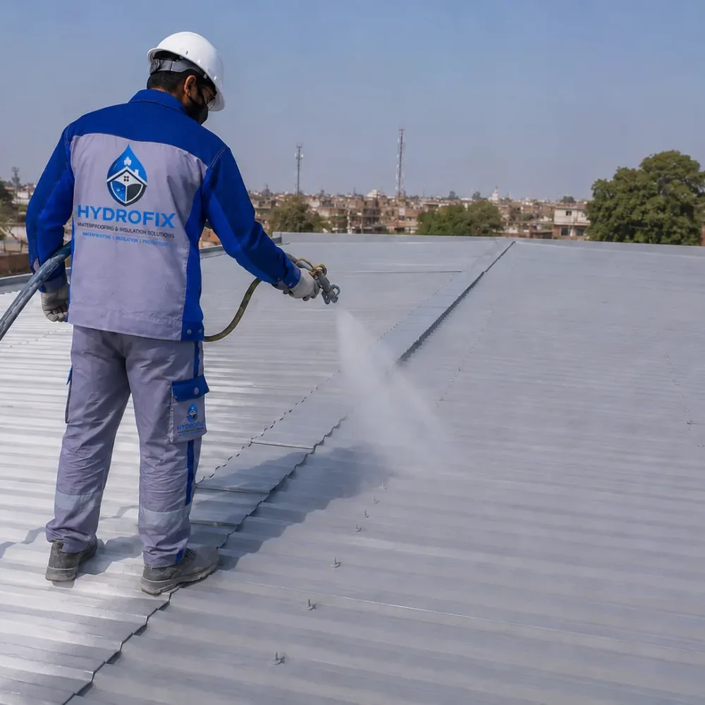 Polyurethane spray waterproofing for roofs
